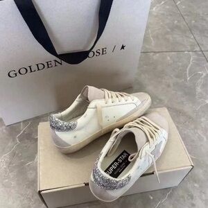 Golden Goose Women's Sneakers with Silver Glitter Star